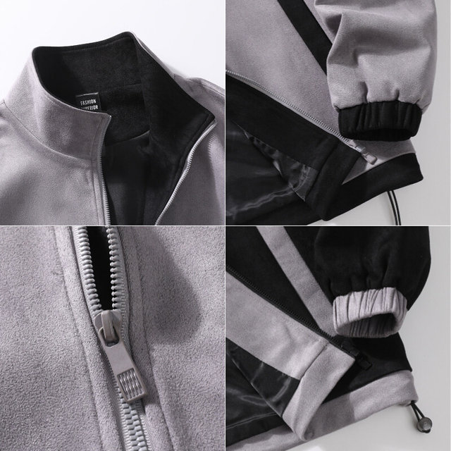Spot quick release men's casual jacket 2024 ພາກຮຽນ spring ແລະດູໃບໄມ້ລົ່ນຄົນອັບເດດ: ໃຫມ່ຍີ່ຫໍ້ຜູ້ຊາຍຄົນອັບເດດ: suede ຄູ່ຢືນຄໍ