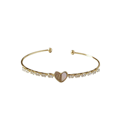 Love Stitching Gold Bracelet | Women's Light Luxury Jewelry | High-grade Zircon Open Bracelet | String Hand Jewelry