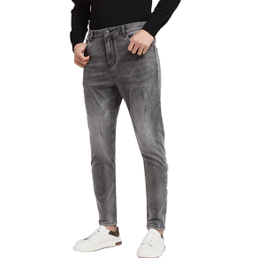 
[Soft cotton feel] Gusha black jeans men's ripped slightly elastic handsome casual trousers 2026 spring new style