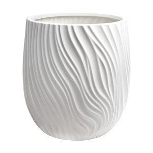 Zhihuiju simple household thickened large wave pattern resin flowerpot living room light luxury money tree thousand-year-old wood flowerpot