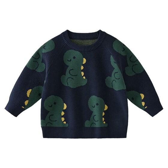 
[Anti-pilling] Boys sweater, autumn and winter, children's dinosaur sweater, underwear, base top, fashionable baby clothes, winter