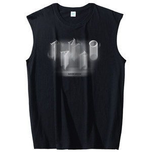 
240g heavy cotton vest men's trendy letter summer American couple waistcoat loose versatile sleeveless T-shirt