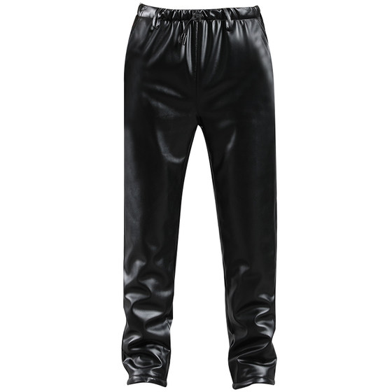 Loose leather pants men's windproof waterproof oil -proof labor insurance work pants motorcycle riding wear -resistant and velvet thickened PU pants