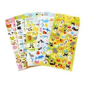 
Children's cartoon cute dinosaur animal three-dimensional bubble stickers kindergarten reward baby boy girl paste art