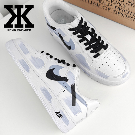 球鞋定制Nike耐克AirForce1Low空军一号涂鸦断裂三钩阴影低帮板鞋