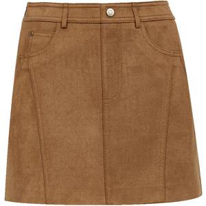 
ONLY2025 new winter style simple A-line slim PU suede-like deconstructed tailoring short skirt for women