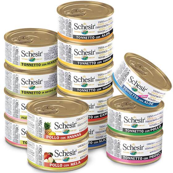 
Schesir imported from Italy canned cat snacks for adults and young cats with staple food 14 cans
