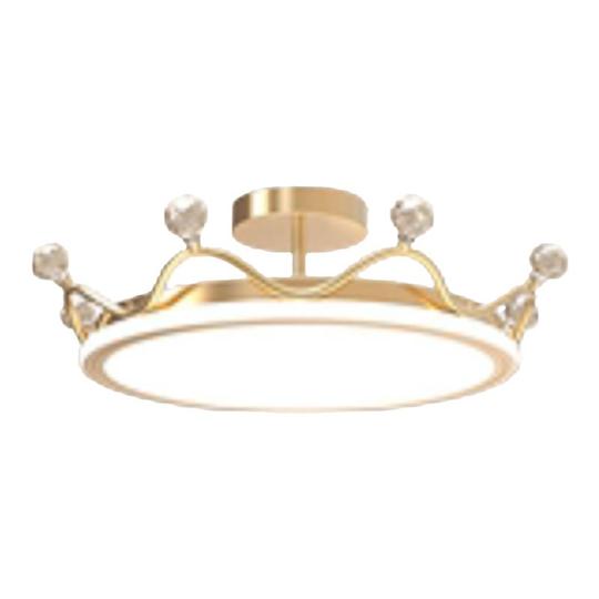Plafonnier Enfant Forme Couronne - 32W LED Dimmable, 3000K-6000K, Acrylique Et Cristal, 3 Couleurs
