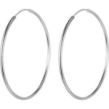 
925 sterling silver needles, large circle earrings for women