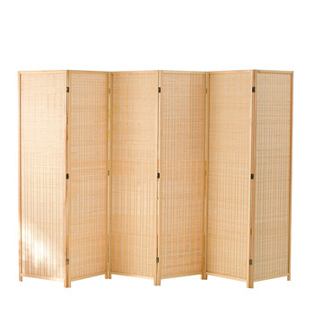 Chinese bamboo weaving screen partition folding entrance living room