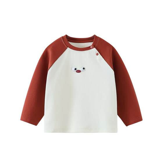 [7A Antibacterial Hygrotherapy] Qiqixiong Baby T-shirt Long-sleeved New Year's greeting clothes Winter style Boys' base shirt New Year's parent-child outfit
