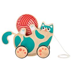 Hape Rolling Pull Cat 1 Anno + Bambino Baby In Legno Corda Da Tirare A Mano Giocattoli Educativi Per Neonati E Bambini Piccoli