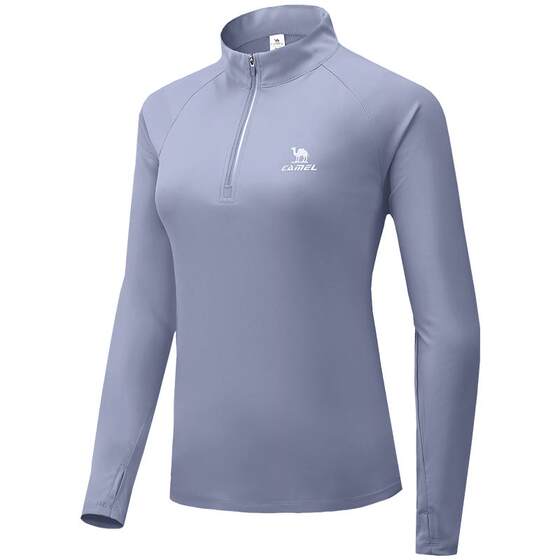 
Camel sports long-sleeved T-shirt for women spring and summer outdoor quick-drying clothing running fitness yoga clothing inner top