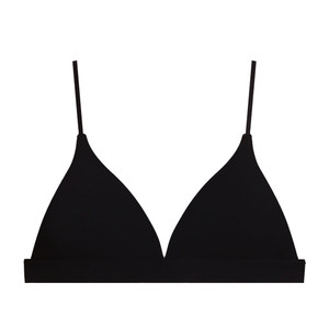 
claesens French triangle cup seamless summer thin style without rims deep V small breast bra spaghetti strap underwear for women