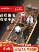 Khay trà thủy tinh Jinzao L-E700, khay trà, khay thoát nước, bộ ấm trà kung fu, đồ gia dụng hoàn toàn tự động