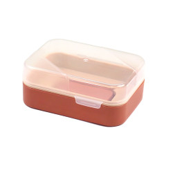 Soap dish with lid, drain soap dish, large size, portable