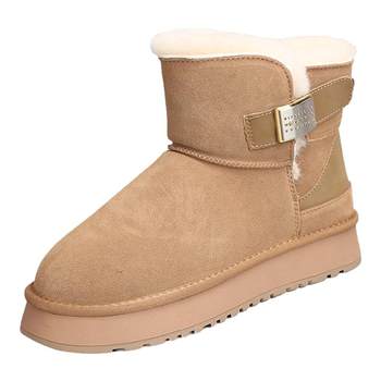 short boots winter snow boots round toe large size women's shoes
