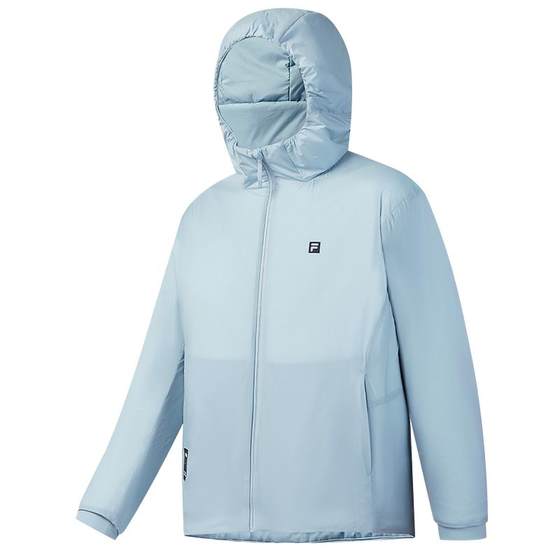 
FILA Official Men's Cotton Clothes 2026 Spring New Fitness Sports Simple Loose Warm Hooded Jacket