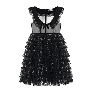 
[SHUSHUTONG] Leihu's design sense, fashionable temperament, high-quality simple high-waisted A-line doll dress dress