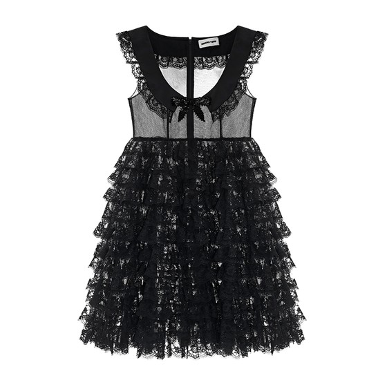 
[SHUSHUTONG] Leihu's design sense, fashionable temperament, high-quality simple high-waisted A-line doll dress dress