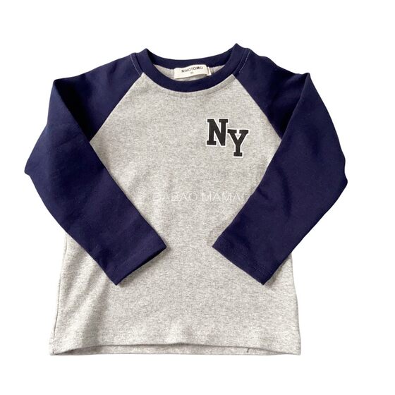 
280g weight 97 cotton pure cotton round neck base shirt autumn and winter boys' clothing children's baby top long sleeve T-shirt elastic