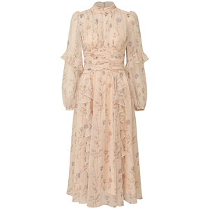 
Since then, French-style floral skirt, long skirt, long-sleeved skirt, high-end dress, holiday dress, autumn and winter