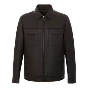 
Lei Jun's same leather jacket, new men's leather jacket, short lapel, Haining sheepskin leather jacket, lambskin