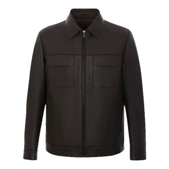 
Lei Jun's same leather jacket, new men's leather jacket, short lapel, Haining sheepskin leather jacket, lambskin