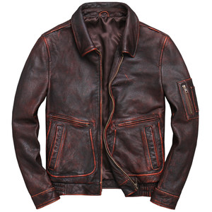 
Harley motorcycle leather jacket men's retro casual genuine leather jacket first-layer cowhide short slim-fit lapel business jacket