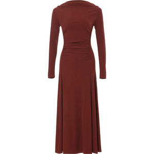 
Since then French red knitted skirt autumn and winter dress long skirt swing collar small skirt long sleeve dress women autumn