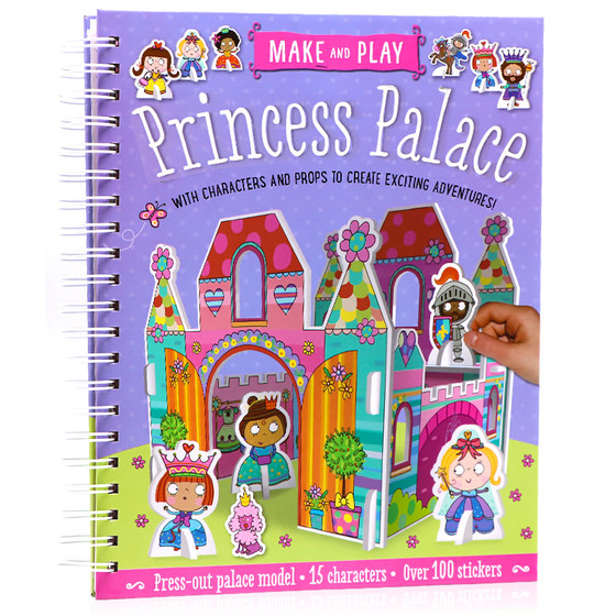 扮演公主制作宫殿 手工贴纸活动书 英文原版绘本Make and Play Princess Palace 儿童英语创意手工故事绘本纸板书线圈活动手册3岁+