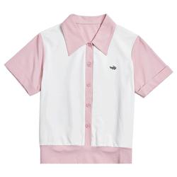 Crocodile Color Block Polo Shirt Women's Short-sleeved T Summer New Thin Small Fashion Casual Short Polo Collar T-shirt