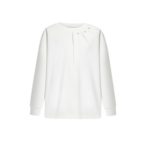 
Number 22 wear niche pleated design spring long-sleeved T-shirt men's high-end round neck inner layering shirt