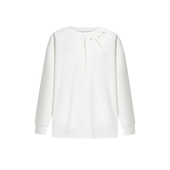 
Number 22 wear niche pleated design spring long-sleeved T-shirt men's high-end round neck inner layering shirt