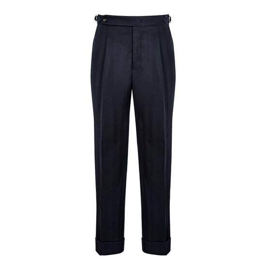 CULTUM winter 600g heavy brushed thickened worsted herringbone pattern single pleated high waisted suit pants for men's casual suit pants