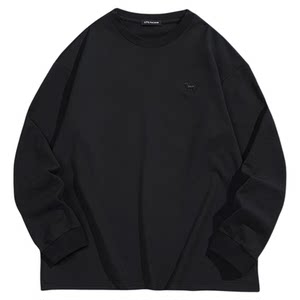 
Peacebird Men's T-shirt 25 Autumn Solid Color Heavy Puppy Embroidery Long Sleeve Loose Texture Base Shirt Trendy