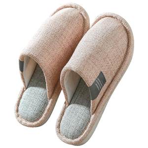 Linel cloth art slippers Men women's summer residential house cloth surface cloth, sweat, sweat, anti -sweat, anti -cotton hemps, spring and autumn seasons