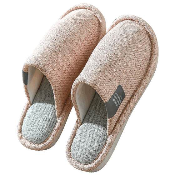 Linel cloth art slippers Men women's summer residential house cloth surface cloth, sweat, sweat, anti -sweat, anti -cotton hemps, spring and autumn seasons