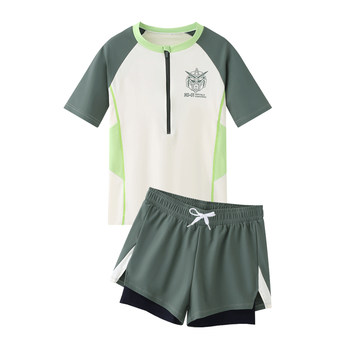 Water Summer Blue Boys 2025 New Swimming Swimming Suit Set
