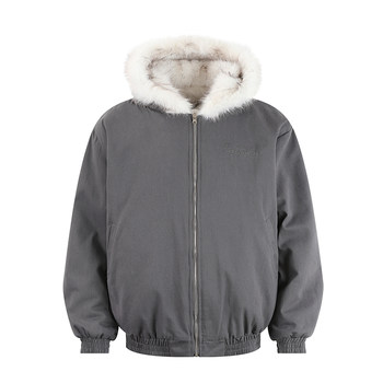 Insstudios mountain carving thickened coat cotton jacket
