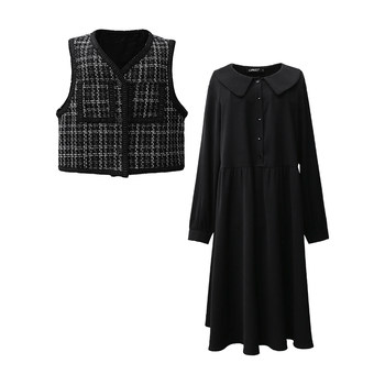 Lan Ruoshui Hepburn Wind doll neck dress
