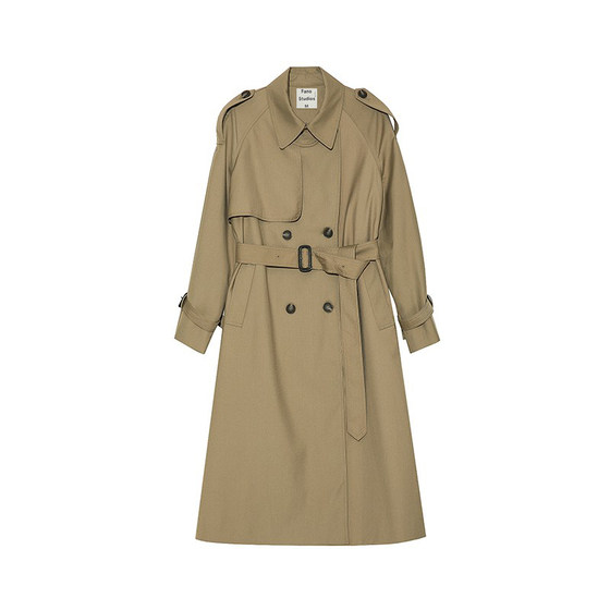 Fano Classic Silhouette Trench Coat Women's Mid-length Classic British Style Lace 2025 Autumn