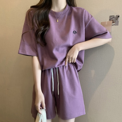 taobao agent Summer jacket, sports suit, plus size, fitted, with short sleeve