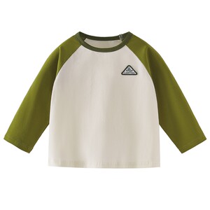 
[Antibacterial] Boys long-sleeved T-shirt spring 2026 new baby off-shoulder clothes children's casual 3 children's tops men