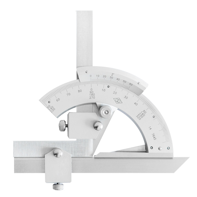 Rapporteur D’Angle Vernier 0-320° Précision 0,02 – Outil Menuiserie Acier Carbone Universel Biseauté
