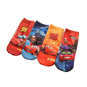 
Children's socks spring and summer baby boys 3-6-9 years old Cars cartoon breathable boat socks short socks
