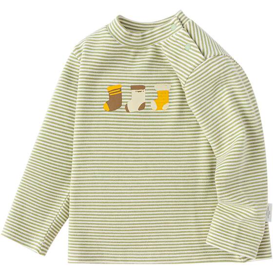 
Balabala baby long-sleeved T-shirt baby striped bottoming shirt autumn and winter children's clothing boys and girls thickened tops