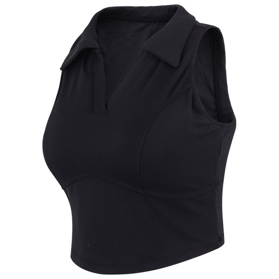 
Fitness girl all-in-one sports bra shockproof outer wear yoga vest polo tennis training running top