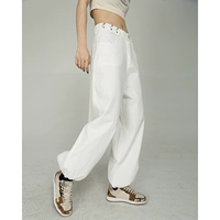 Tide, белые дизайнерские приталенные штаны, тренд сезона, высокая талия