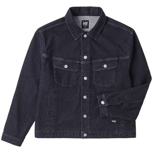 
Lee25 autumn and winter new product comfort version lapel not easy to fade dark blue hairy men's denim jacket warm
